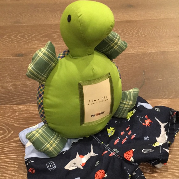 Pier 1 Other - NWT PIER 1 IMPORTS turtle plush with 2x3 photo insert.